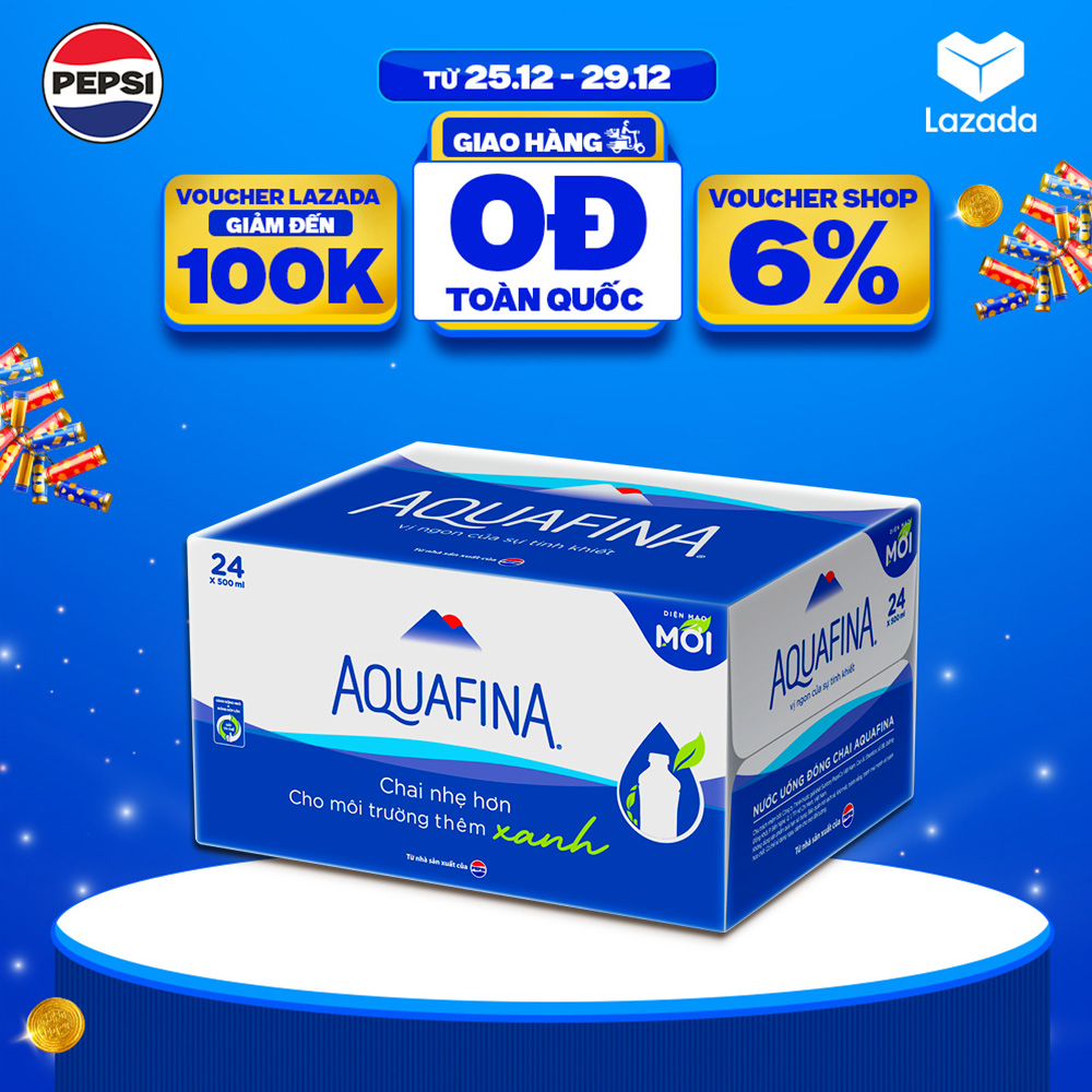 Thùng 24 Chai Nước tinh khiết Aquafina 500ml chai