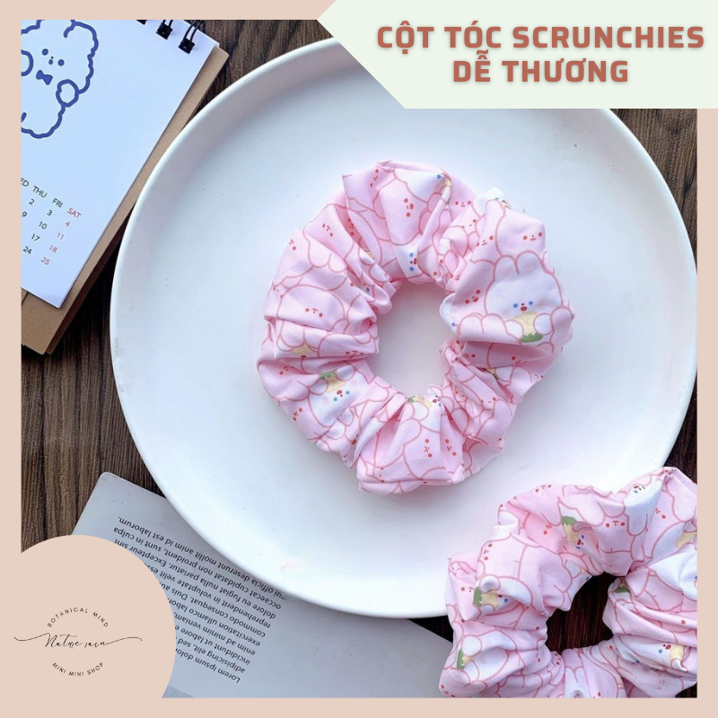 Freeship_dây buộc tóc vải, cột tóc scrunchies dễ thương hoạt hình cute_mini shop99