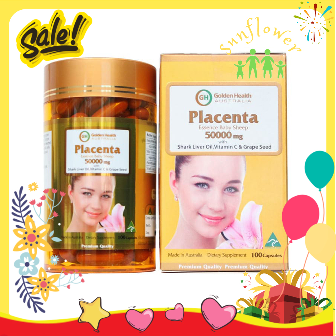 Nhau thai cừu golden health placenta 50 000mg 100 viên của úc