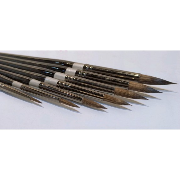 Cọ bộ 7 cây đầu nhọn thân đen sunway b207 lông sóc
