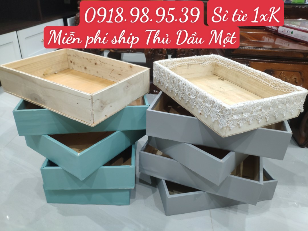 Khay gỗ quà tặng, khay ren, khay màu