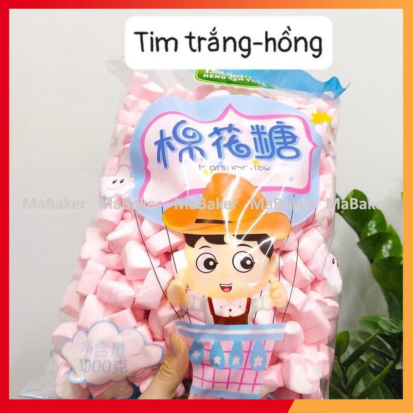 Kẹo marshmallow, nougat 1000g nhiều màu, hình dáng, làm kẹo hạnh phúc, kẹo bông gòn, bấc - MaBaker