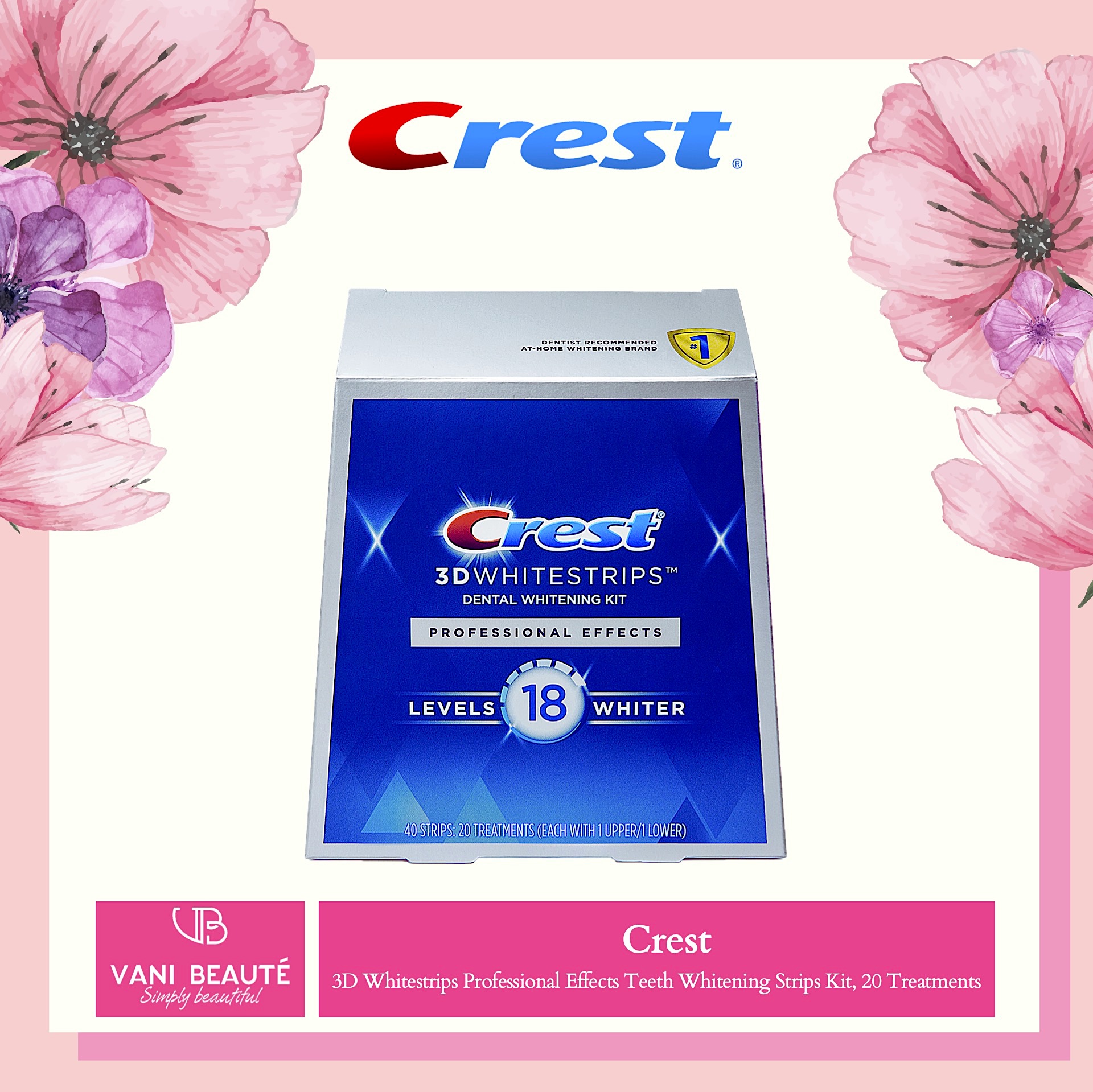Miếng dán trắng răng Crest 3D Whitestrips dòng Professional Effects