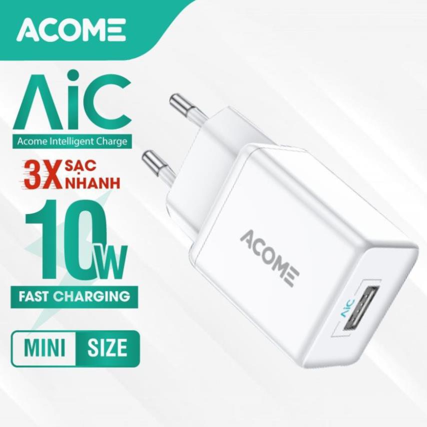 Hot Deals - BẢO HÀNH CHÍNH HÃNG 12 THÁNG - LỖI ĐỔI MỚI - Cốc Sạc Nhanh 10W ACOME AC04