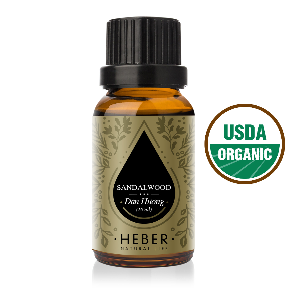 Tinh Dầu Đàn Hương Sandalwood Essential Oil Heber Vietnam 100% Thiên Nhiên Nguyên Chất Cao Cấp Nhập Khẩu Từ Ấn Độ Kiểm Nghiệm Quatest 3 Xông Thơm Phòng Hương Dịu Nhẹ