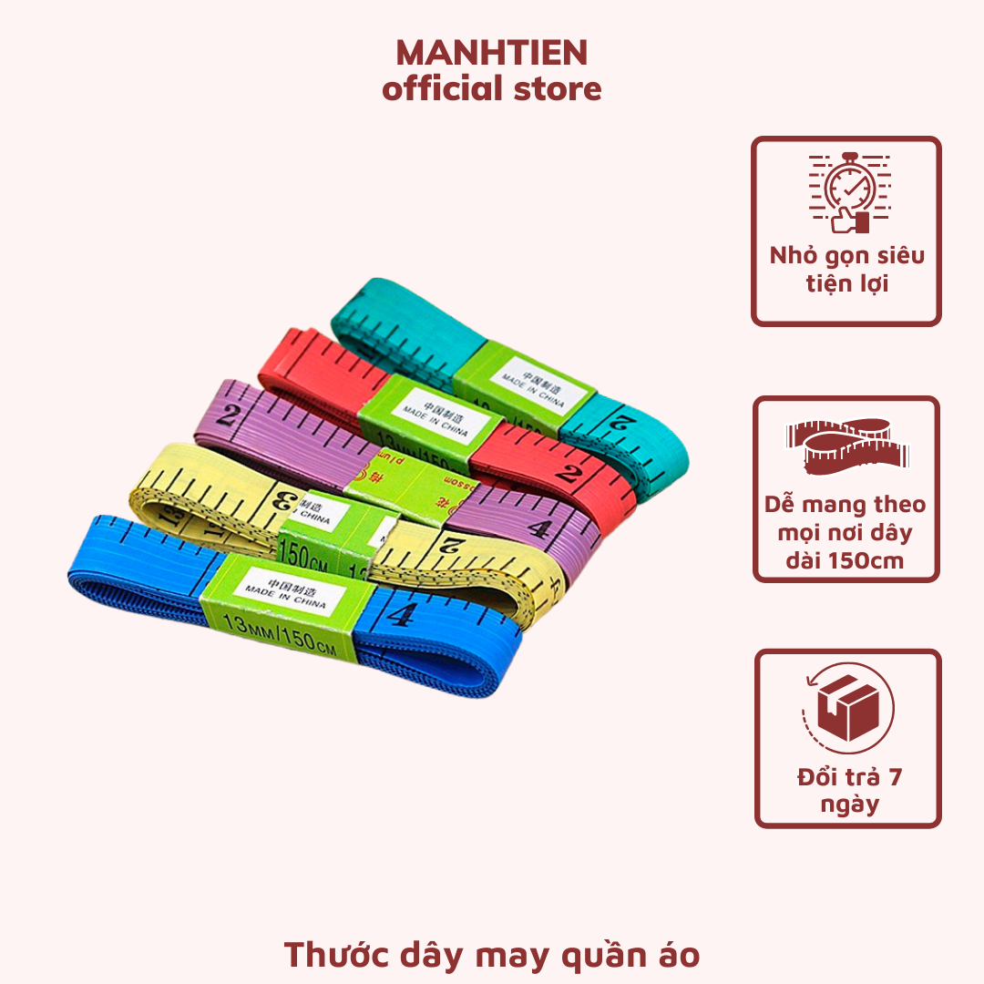 Combo 2 thước dây thước dây may vá đo chiều cao đo kích thước ba vòng nhiều màu DTM
