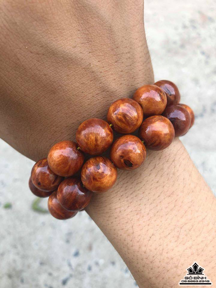 [HCM]Vòng Phong thủy gỗ HUYẾT LONG cao cấp 14mm
