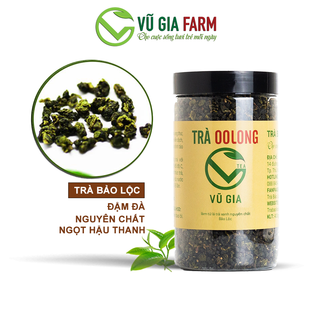  Trà Olong   Trà Oolong  Trà Ô long  Bảo Lộc Vũ Gia  400g hũ  - Thơm nồng đậm đà ngọt hậu - làm nguyên liệu nấu trà sữa trà trái cây thơm ngon - Giảm cân an toàn thanh nhiệt cơ thể tăng cường sức đề kháng 