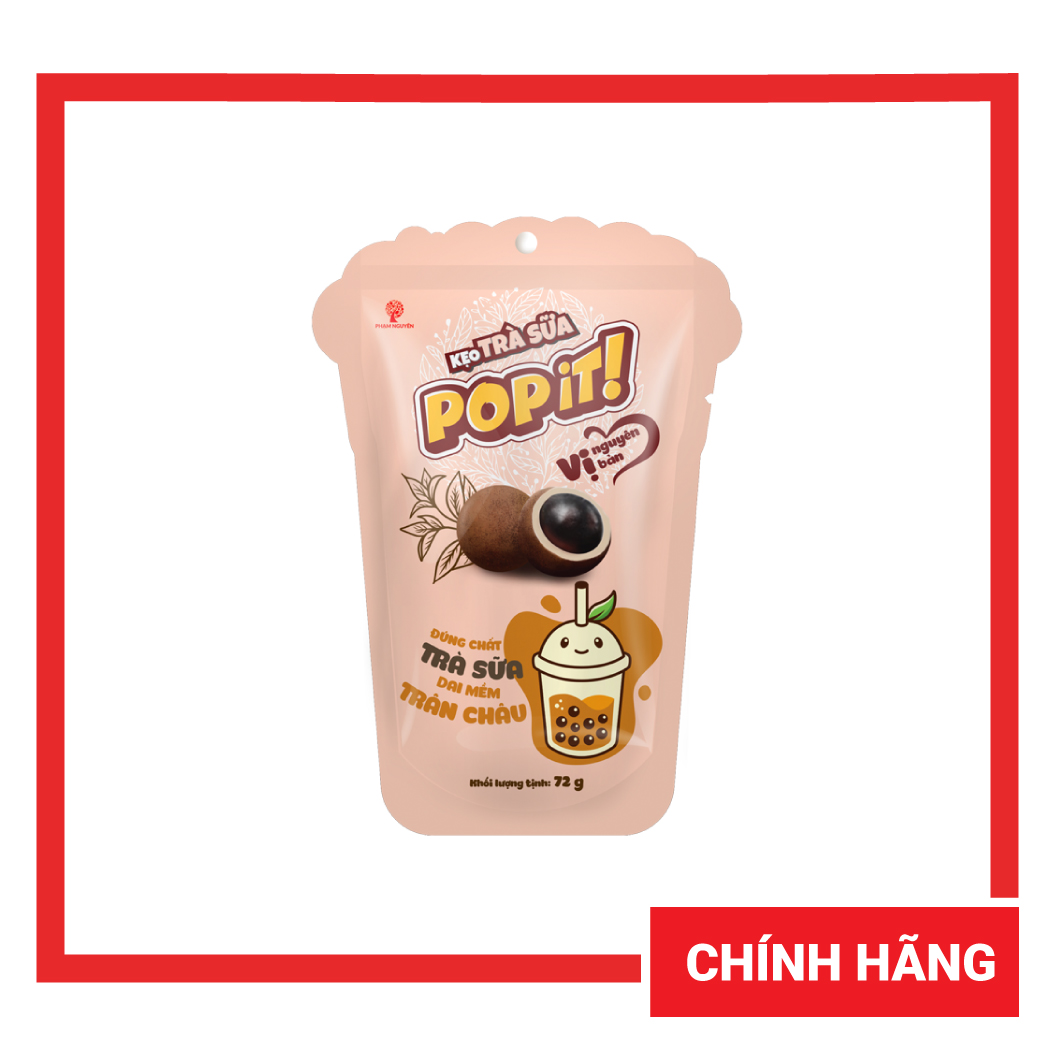 Kẹo trà sữa trân châu popit 72g | đồ ăn vặt