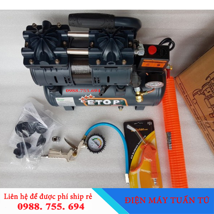 Máy nén khí 9 lít ETOP Thái Lan - kèm bộ phụ kiện dây 6m