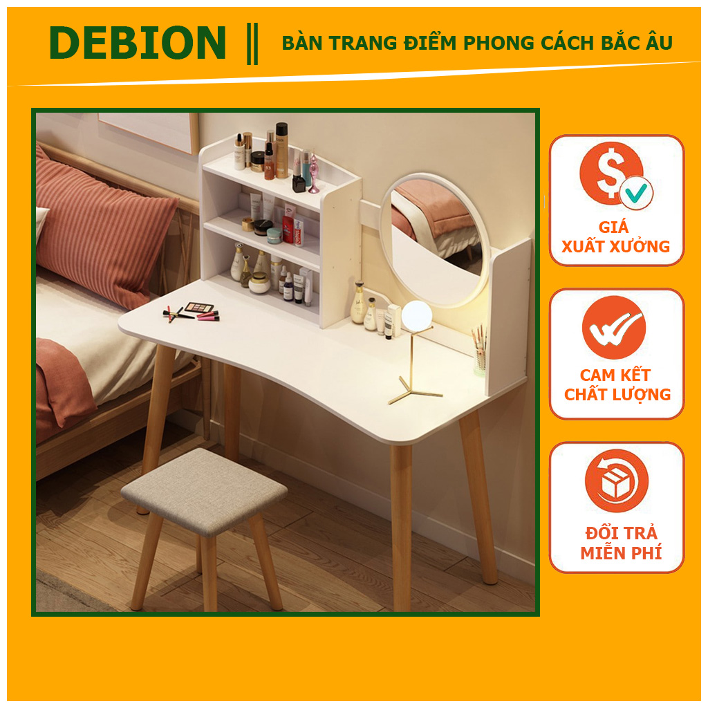 [Freeship Max]_BÀN TRANG ĐIỂM DEBION CHO CÁC CÔ NÀNG YÊU PHONG CÁCH BẮC ÂU DEBI84, BÀN TRANG ĐIỂM SẢN XUẤT TỪ GỖ MDF NHẬP KHẨU CAO CẤP, BÀN TRANG ĐIỂM THÔNG MINH CHẤT LƯỢNG CAO - DEBION OFFICAL