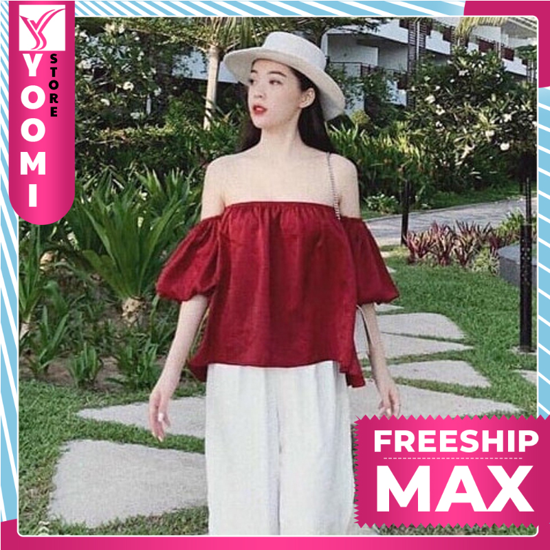 Sét Áo Trễ Vai Và Quần Ống Rộng Sang Trọng, Xinh Xắn, Phù Hợp Với Các Buổi Đi Chơi, Tiệc, Party, Dạo Phố...vv Thời Trang Yoomi