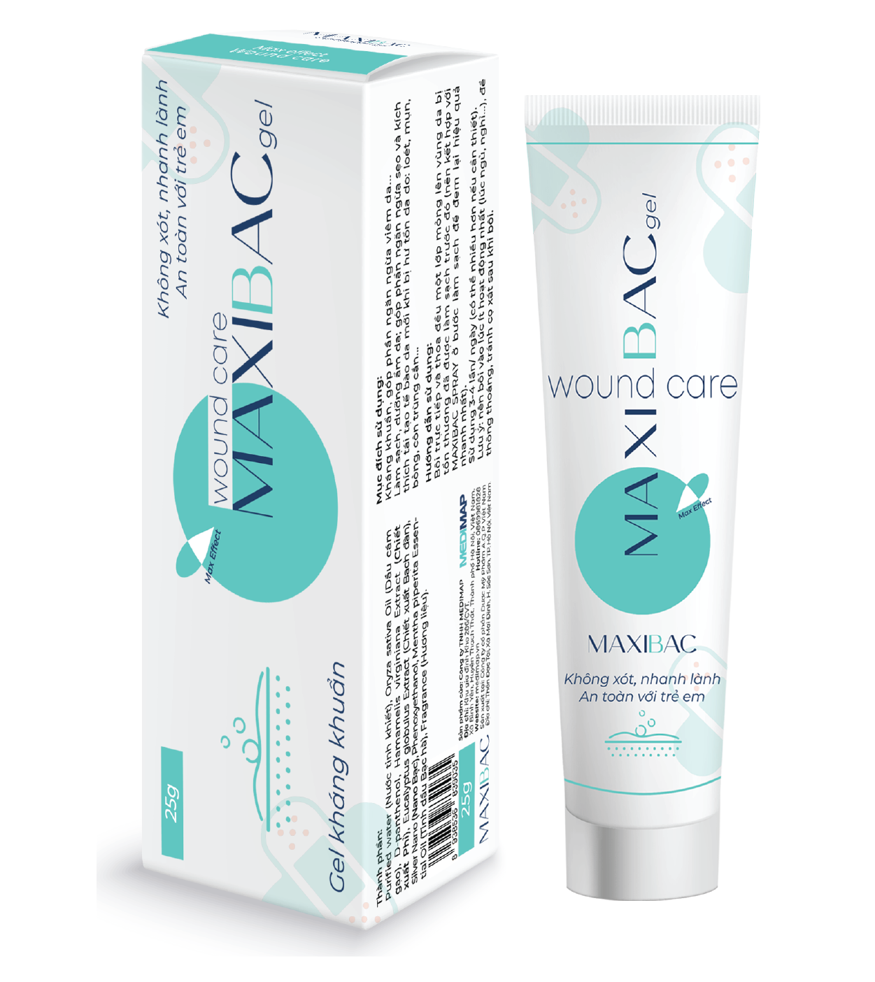 Gel làm sạch và sát khuẩn da Maxibac tuýp 25g