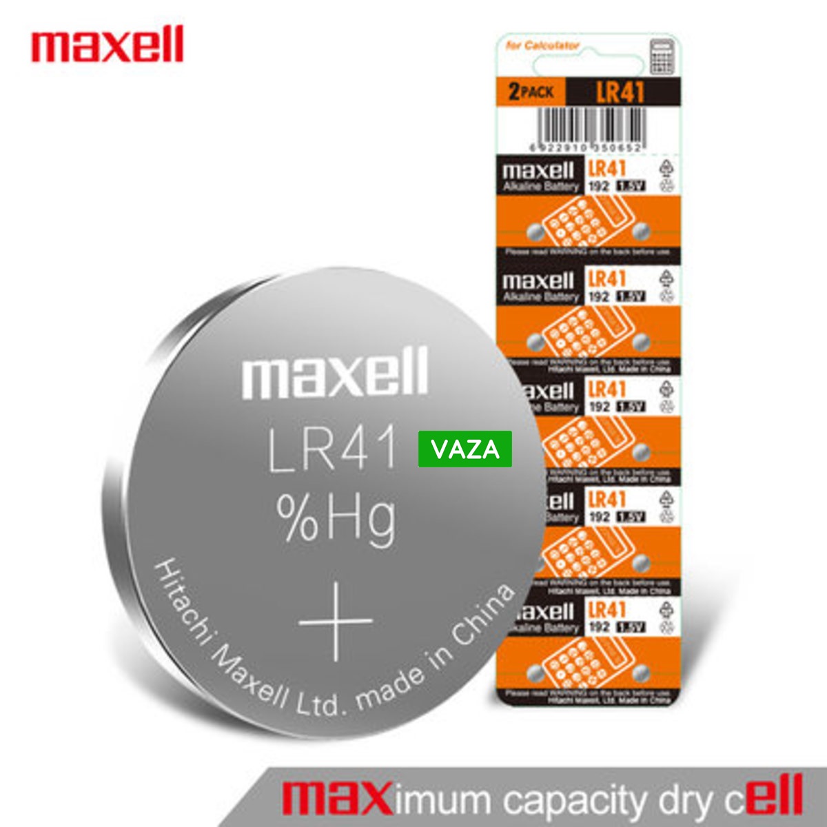 Pin AG3 LR41 CX41 LR41W Maxell Dung Lượng Cao - Vỉ 2 Viên Made in Japan