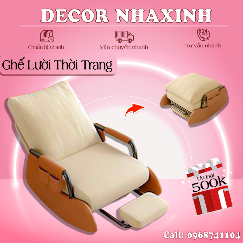 Ghế Sofa Phòng Khách Ghế Bập Bênh Chân Gỗ Chắc Chắn Nhiều Màu Ghế Decor Phòng Ngủ Ghế Lười Đọc Sách