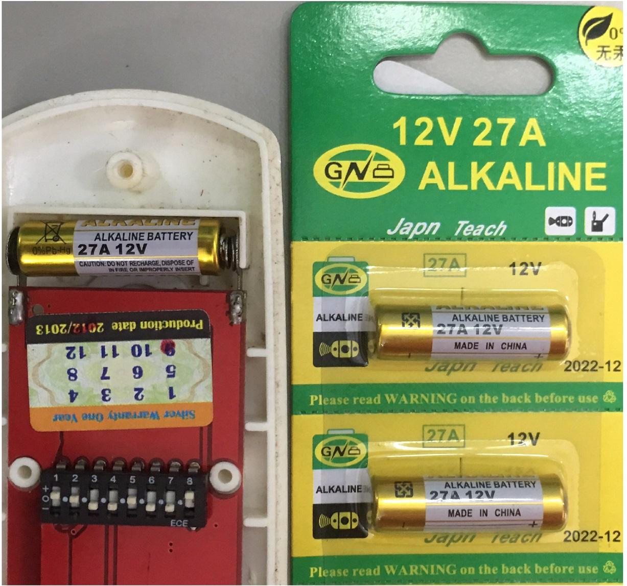 PIN 23A, 27A 12V Alkaline remote cửa cuốn, thay thế chuông không dây, báo động