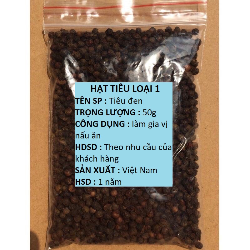 Hạt tiêu đen cay nồng thơm thơm cay cay bình định 50gr/bịch - hàng nhà trồng
