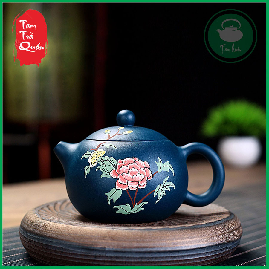 Ấm tử sa thiên thanh nê hoa văn Nghi Hưng 250ml