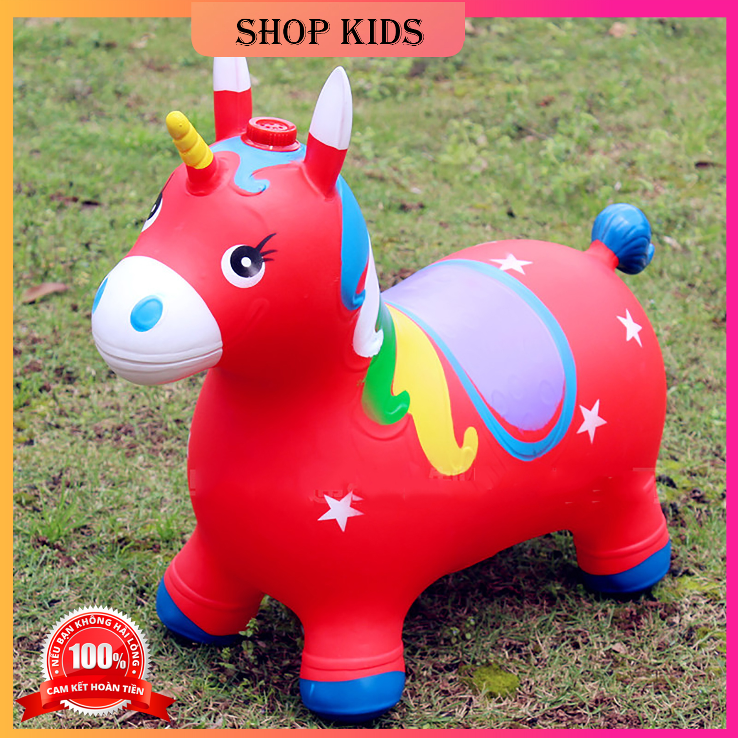 Thú Nhún Cao Su Bơm Hơi Cao Cấp Toys House có nhạc, An Toàn cho bé