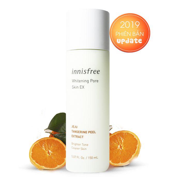 [HCM]Nước hoa hồng dưỡng trắng và se khít lỗ chân lông từ quýt tươi Innisfree Whitening Pore Skin 150ml