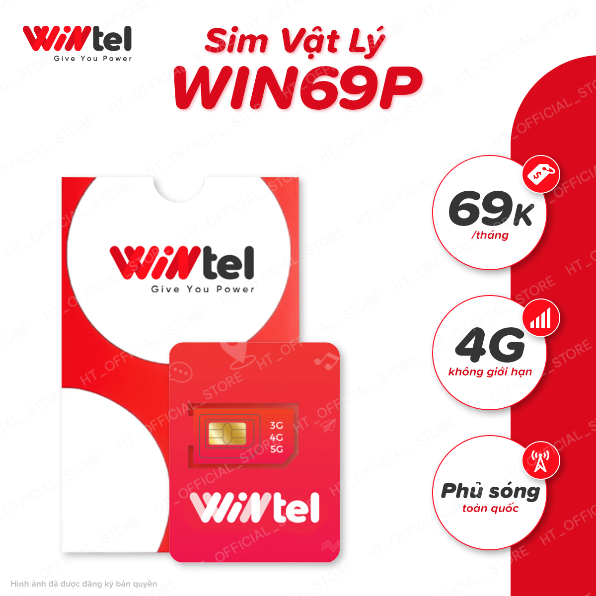 SIM CHƯA KÍCH HOẠT - SIM 4G Wintel Win69P - Sim Data Không Giới Hạn