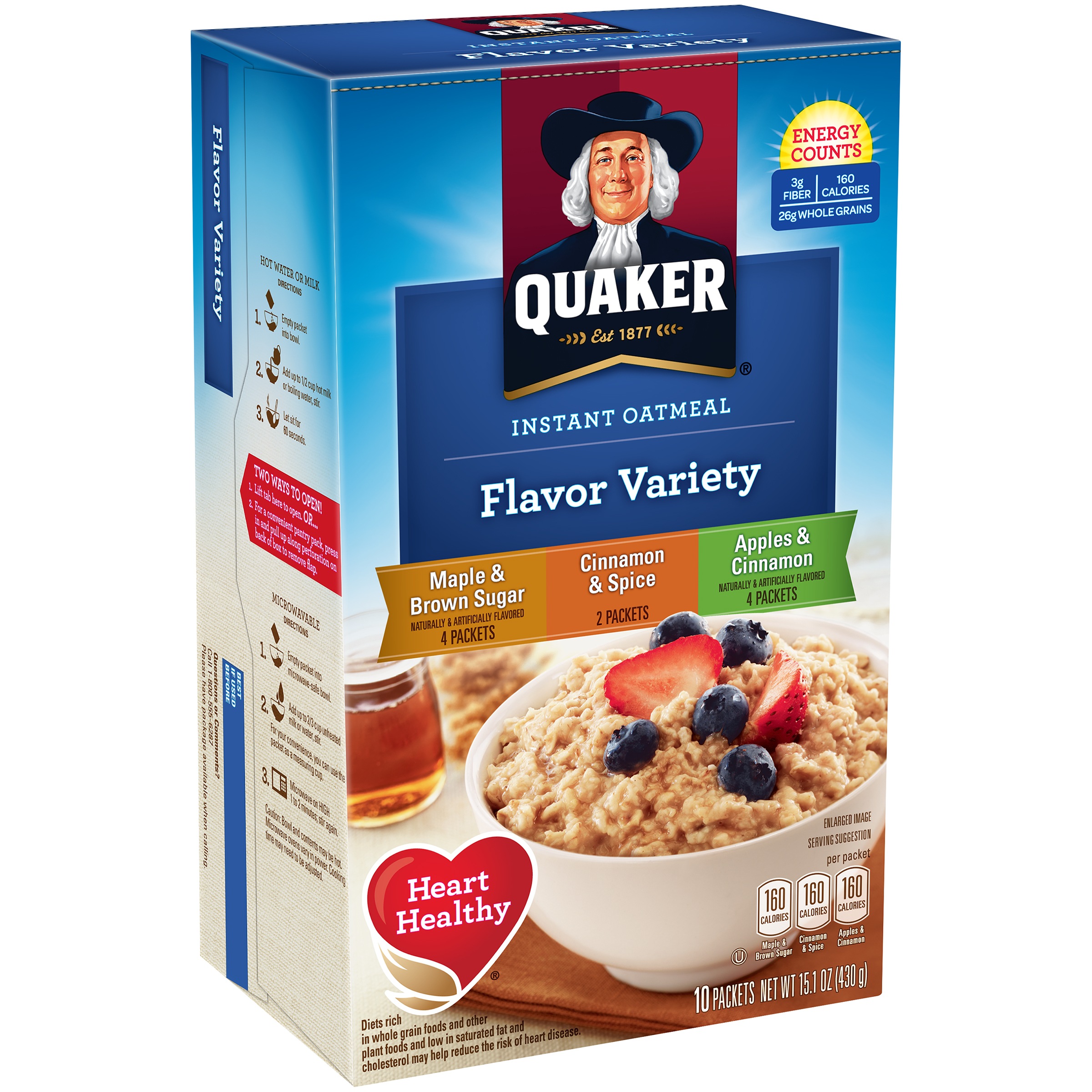 Ngũ cốc yến mạch ăn liền Quaker - Hộp 3 vị