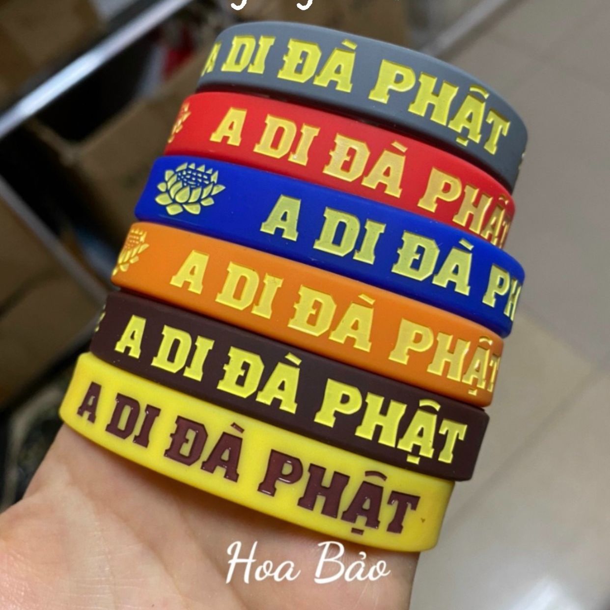 COMBO 10 Vòng Tay A Di Đà Phật   - Vòng Tay Cao Su chữ A Di Đà Phật