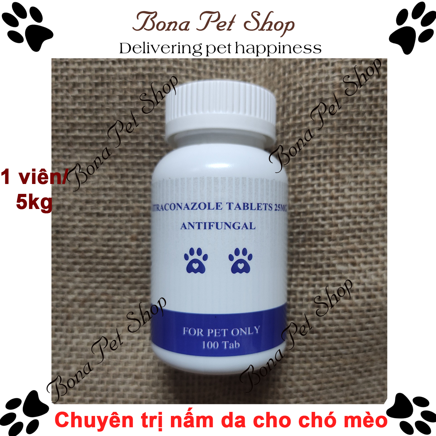 Combo 5 viên Intaconazole trị nấm cho chó mèo