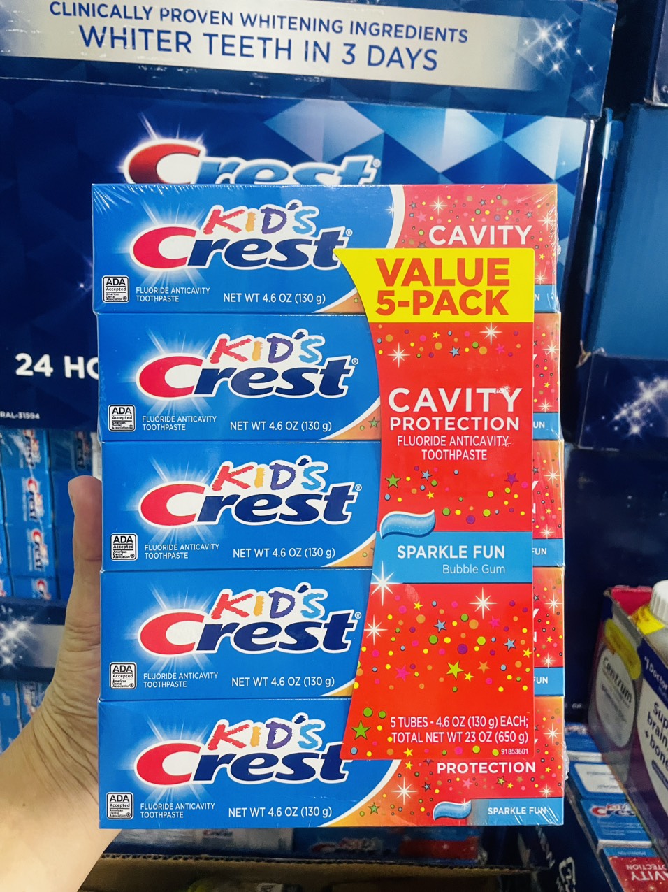 Kem Đánh Răng Cho Bé Crest Kid Cavity 130gr - Hàng Mỹ
