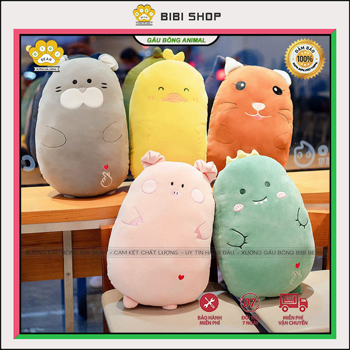 Gối ôm gấu bông animal siêu đáng yêu cute, Gấu bông sang trọng, Đồ chơi thú bông