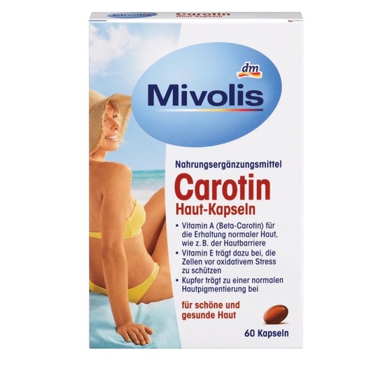 Viên uống chống nắng Carotin Mivolis ĐỨC 60 Viên