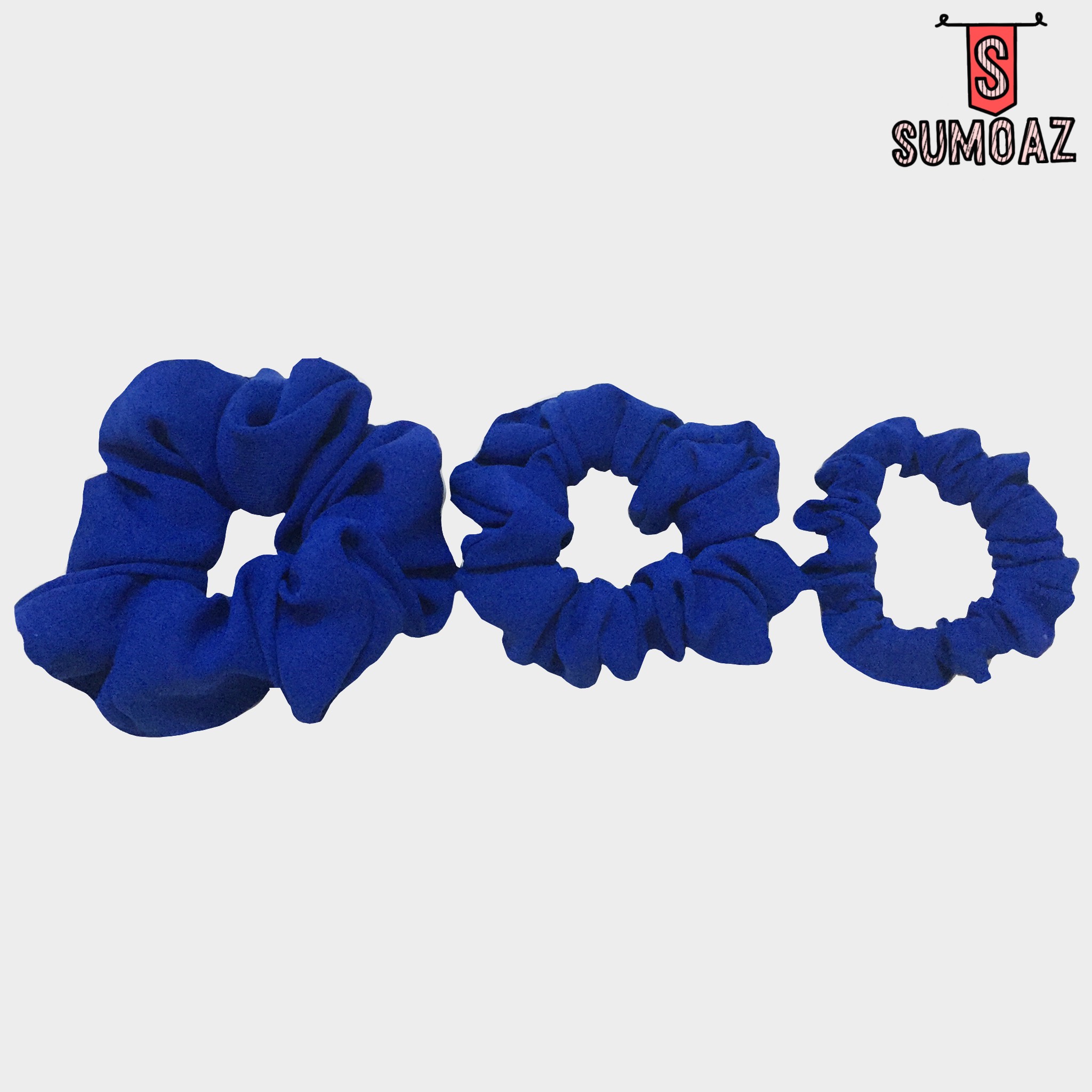 Dây cột tóc vải Scrunchies màu xanh dương đậm - Size S M L