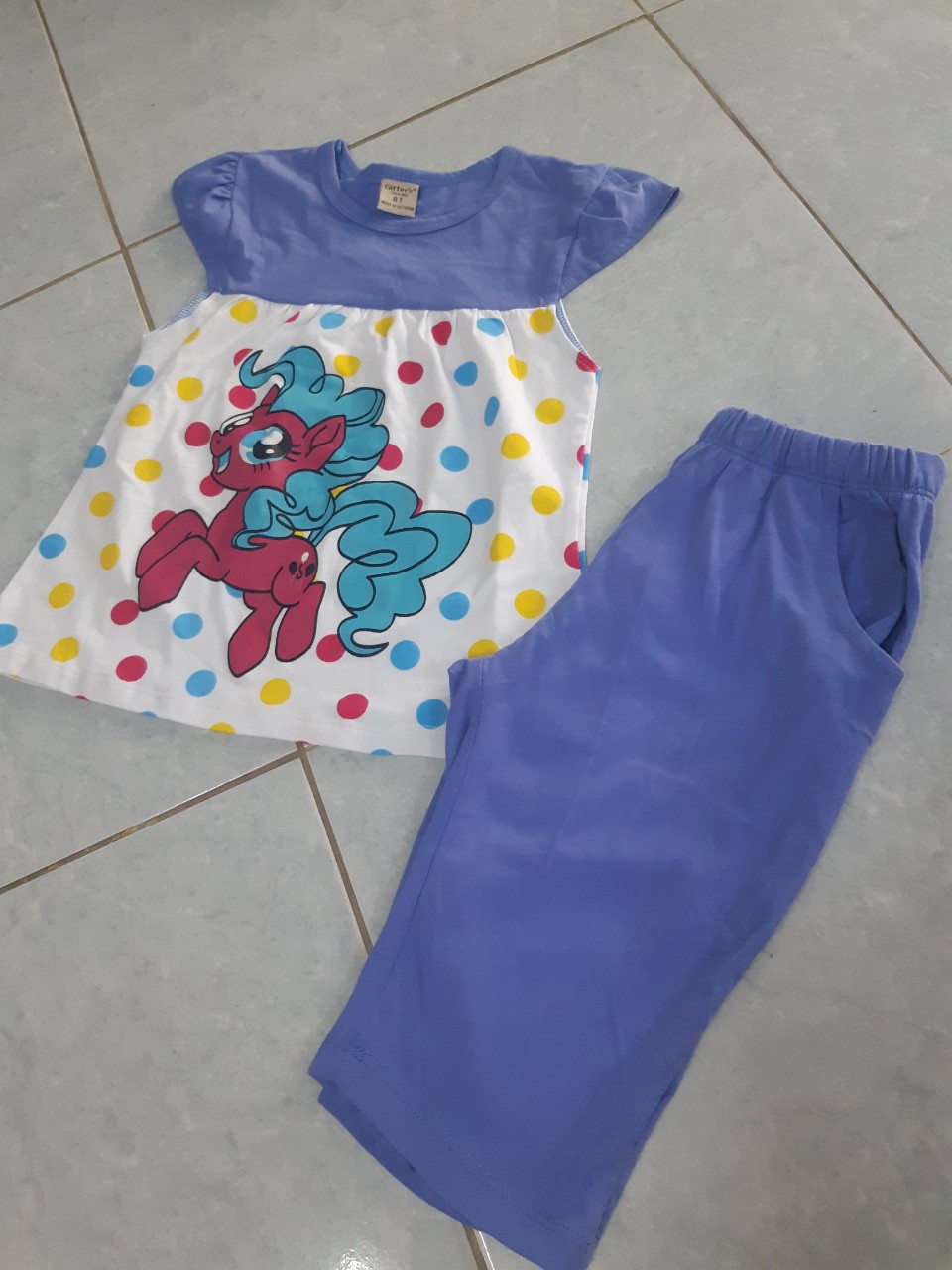 Sét bộ đồ dành cho bé gái in hình PONY siêu yêu 100% cotton (18-28 kg )
