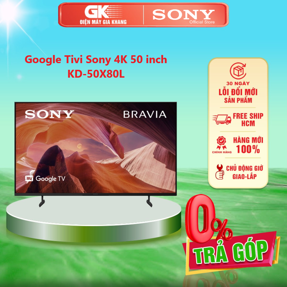 Google tivi sony 4k 50 inch kd-50x80l - micro tích hợp trên tv điều khiển giọng nói rảnh tay bravia cam - giao toàn quốc - freeship hcm