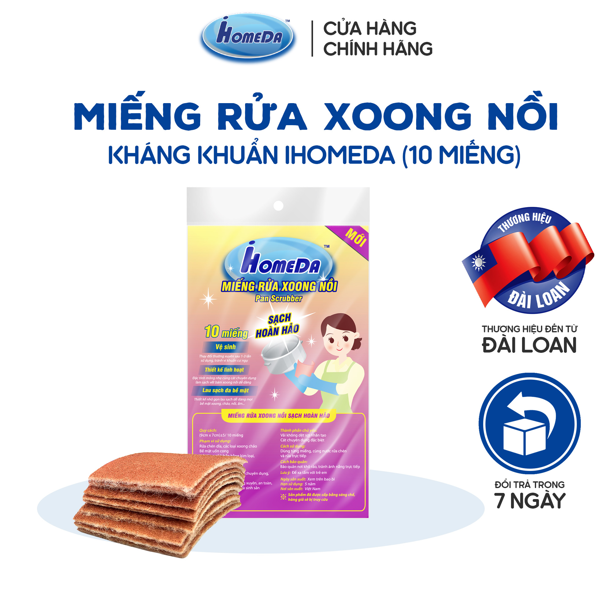 Miếng Rửa Xoong Nồi Tiện Dụng iHomeDa