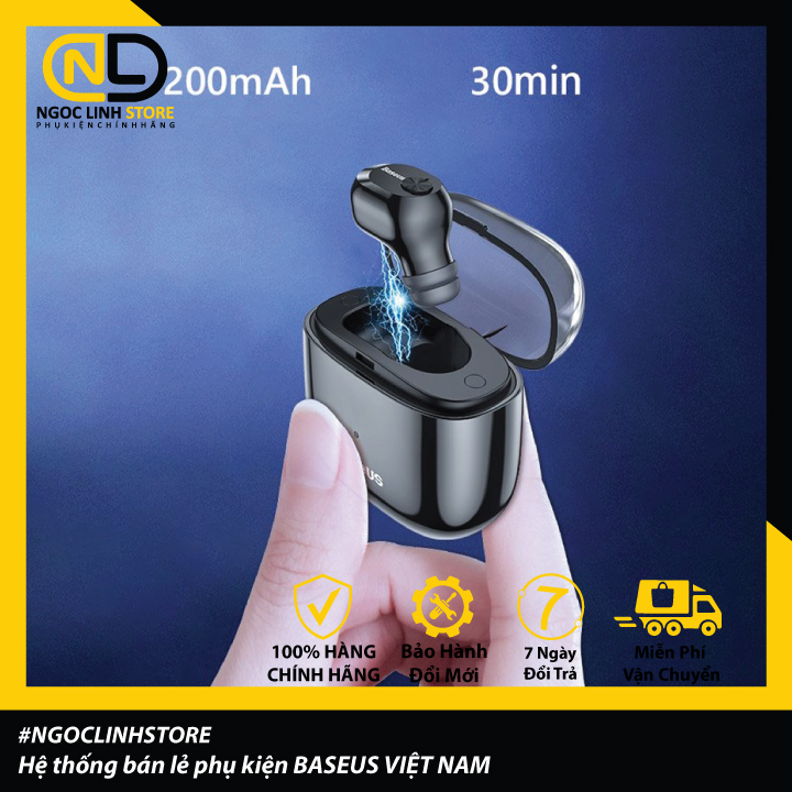 Tai nghe Bluetooth 5.0 chống nước Mini Bluetooth Baseus Encok A03