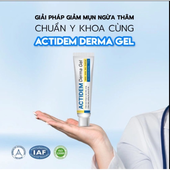 Gel giảm mụn Actidem Derma Gel dưỡng ẩm, giảm thâm 15 gram