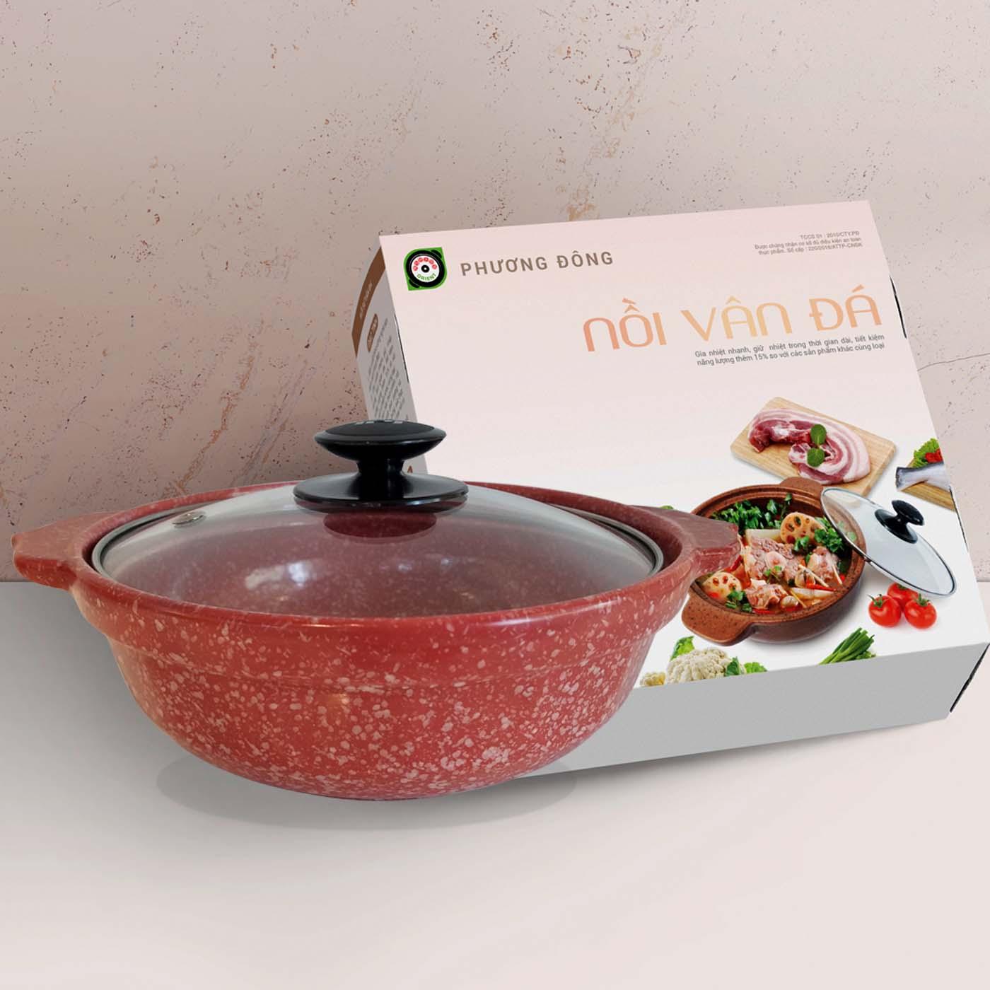 Nồi sứ cạn vân đá Phương Đông PDVC-1.0L