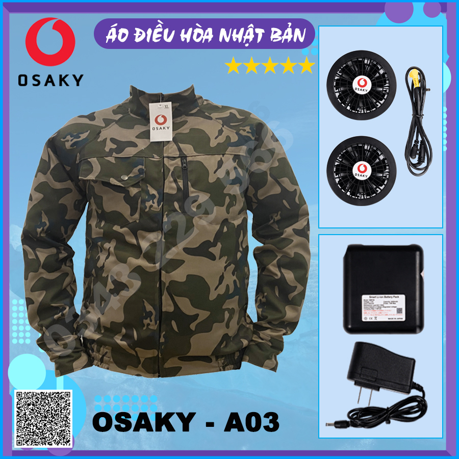Áo quạt điều hòa nhật bản osaky chống nắng nóng cao cấp - rằn ri
