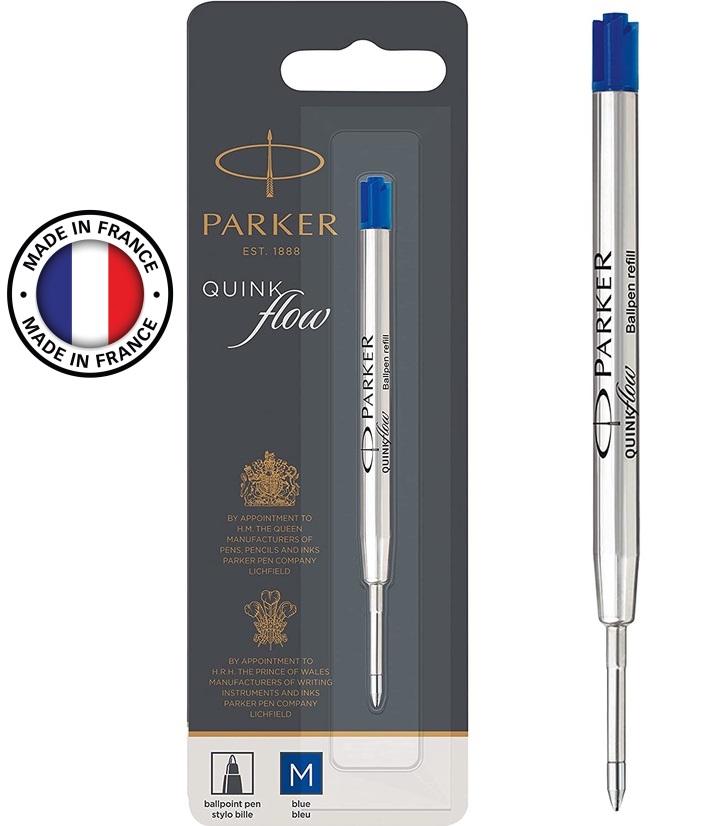 [HCM]Ruột viết mực bút Parker chính hãng - Made in France - Mực xanh size M 1.0mm- Quink flow - Blue Ball pen ink refill