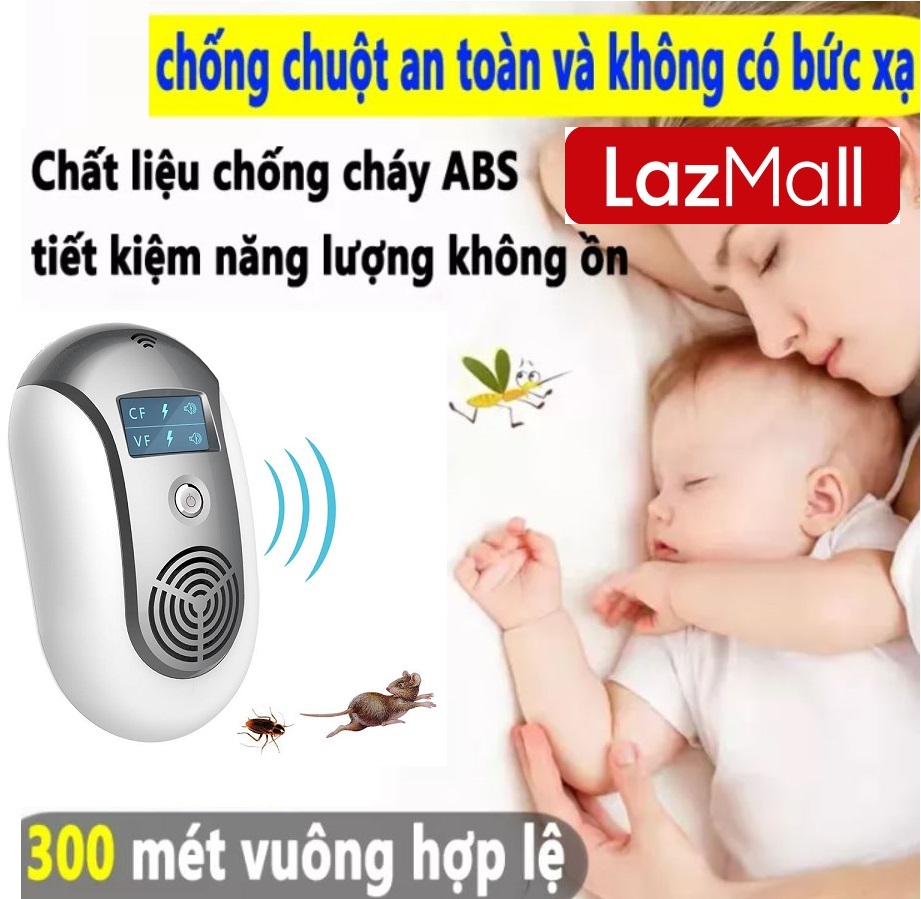 LazMall Xả Kho Giảm -70% Máy Đuổi Chuột Thế Hệ Mới, Sử Dụng Sóng Siêu Âm, Xua Đuổi Côn Trùng Hiệu Quả Máy Đuổi Muỗi Côn Trùng Có LCD Thế Hệ Mới Smart Tác Dụng Diệt Côn Trùng, An Toàn Cho Sức Khỏe Đạt Hiệu Quả Khi Sử Dụng 7-10 Ngày 24/7 Liên Tục