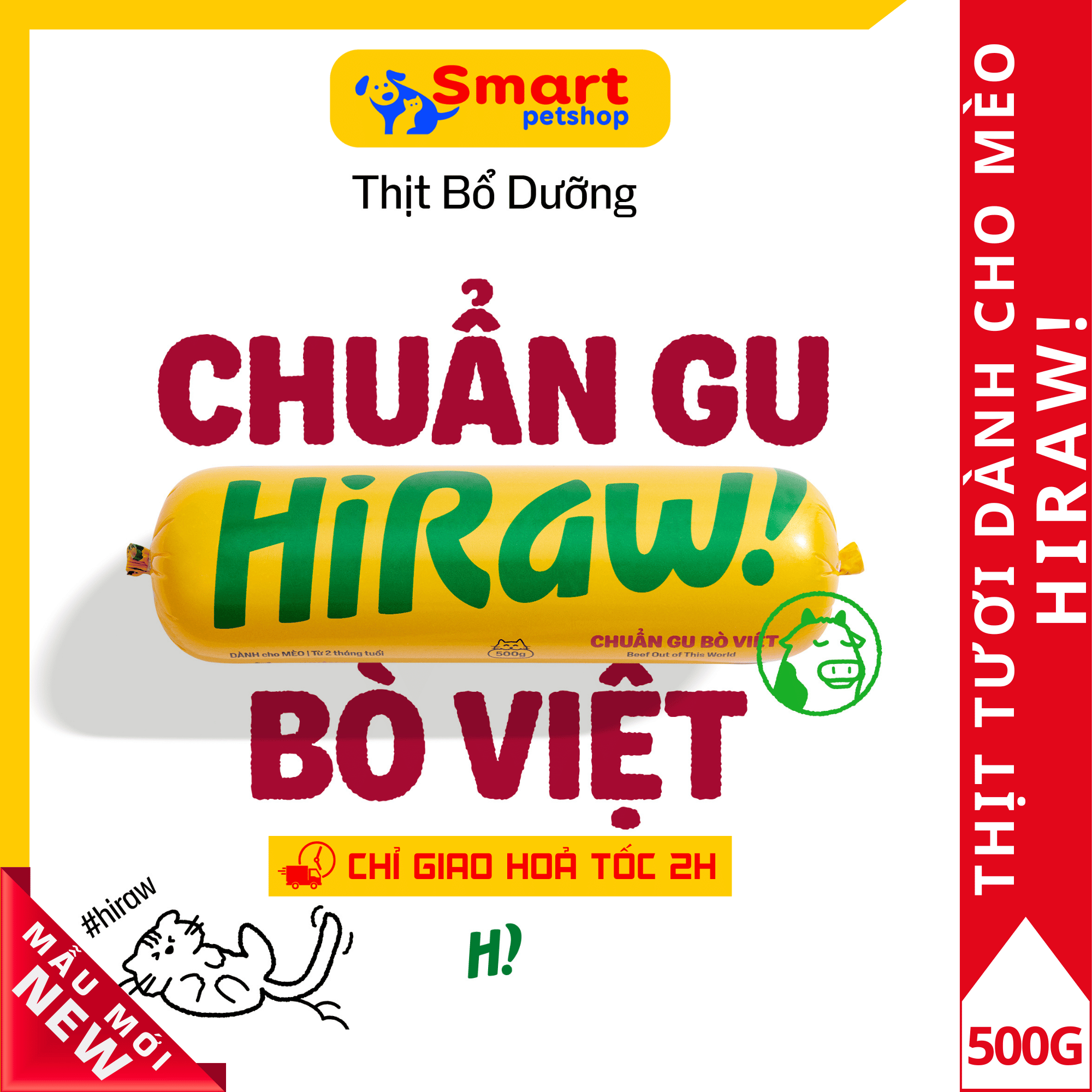 Thức Ăn Tươi Cho Mèo Từ 2 Tháng Tuổi - HiRaw! (500gr)