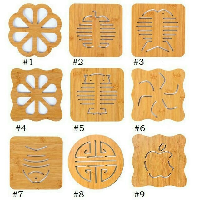 Miếng lót nồi gỗ nhiều hình ngộ nghĩnh size to 15cm