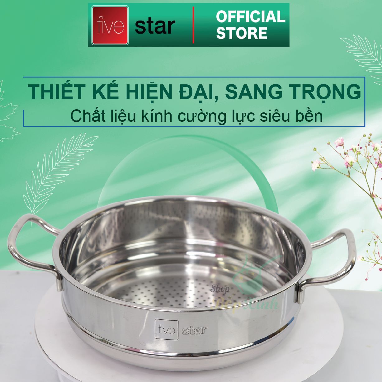 Xửng hấp Fivestar standard  inox 430 không nắp ( 24cm / 26cm / 28cm / 30cm / 32cm )-xửng hấp cao cấp