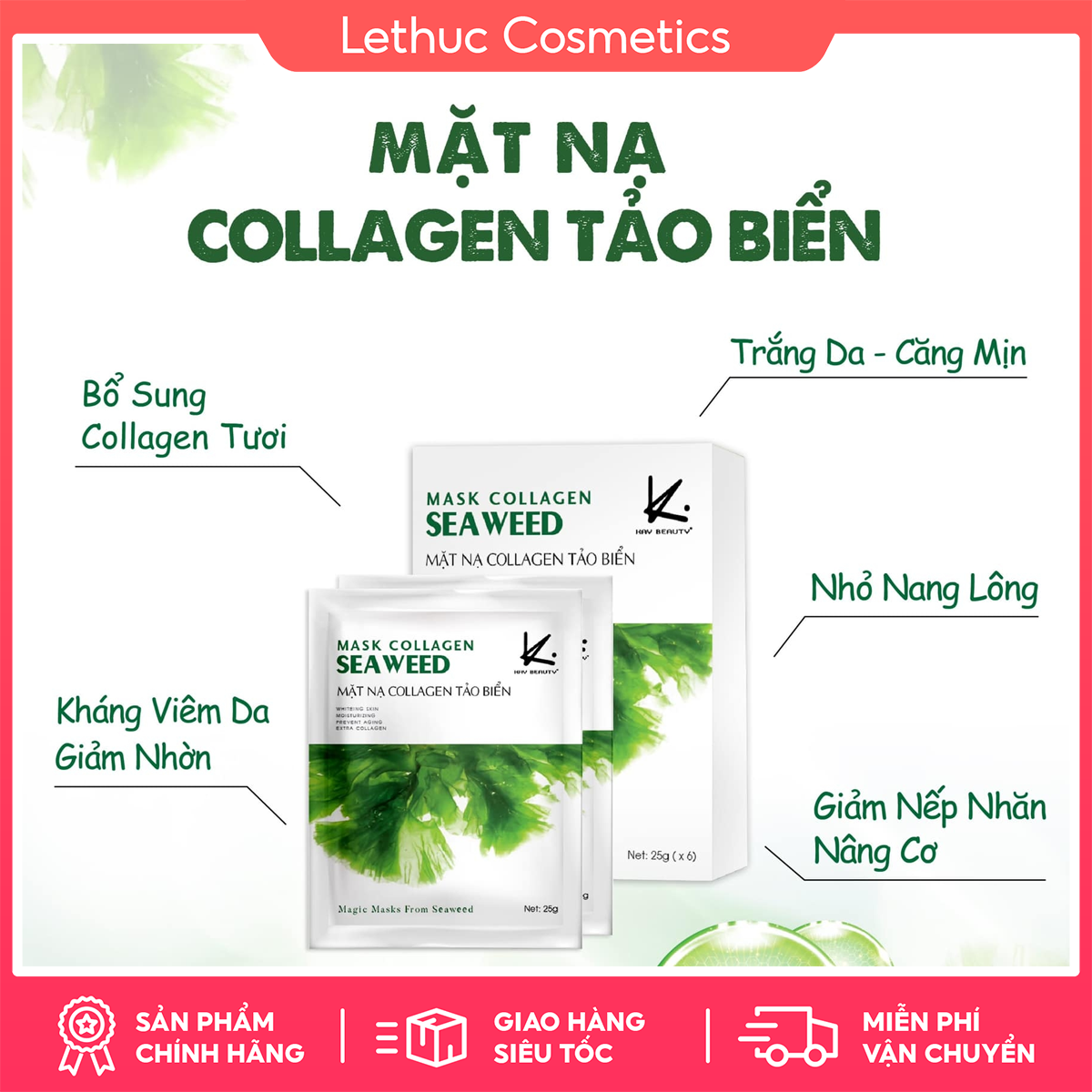 Mặt nạ collagen tảo biển phiên bản mới 2022