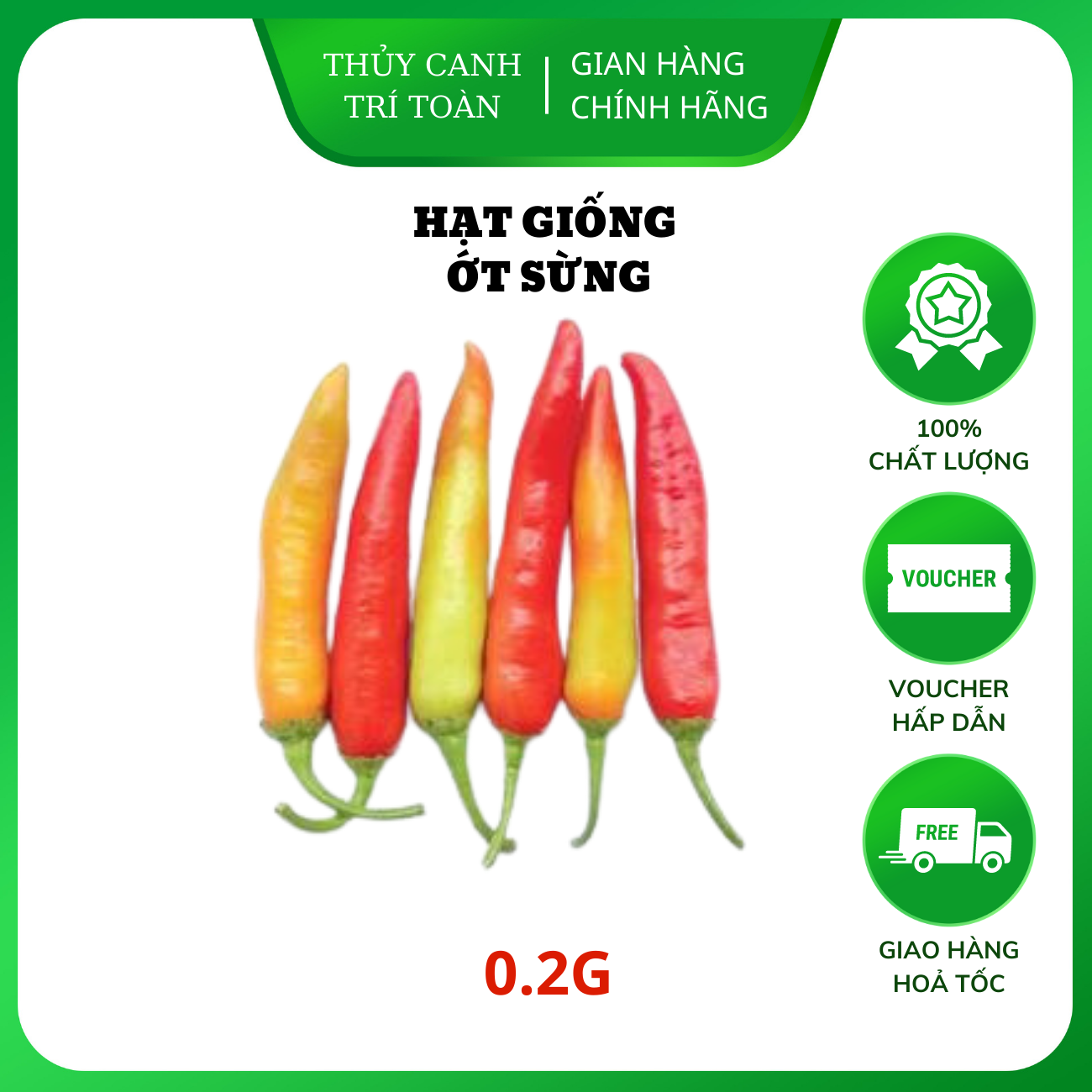 Hạt giống Ớt Sừng cay vừa, kháng bệnh tốt, trồng quanh năm - Hạt giống Rạng Đông