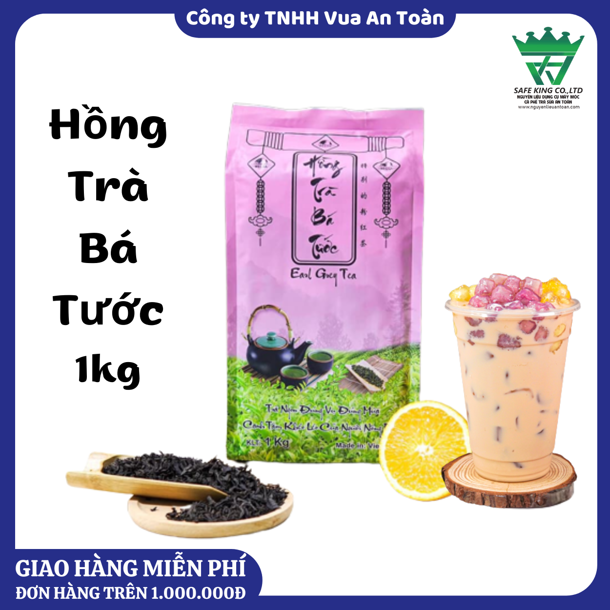 Hồng trà bá tước wecha, earl grey tea pha trà sữa, trà tắc, trà đào, trà trái cây