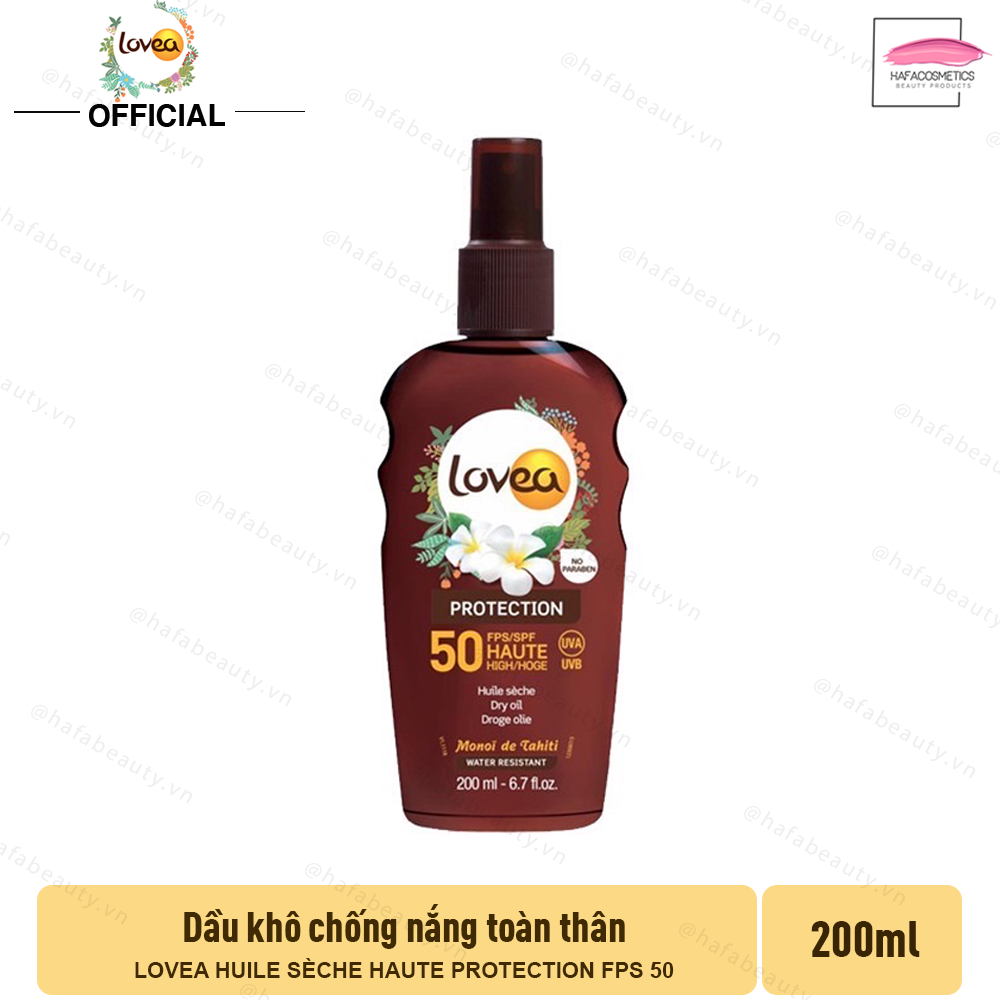 Dầu Khô Chống Nắng Toàn Thân LOVEA Huile Sèche Haute Protection FPS 50 200ml _ Lovea Chính Hãng