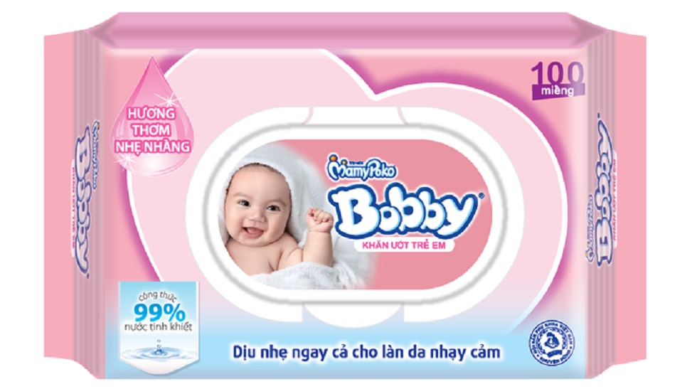 Khăn giấy ướt em bé bobby 100 tờ