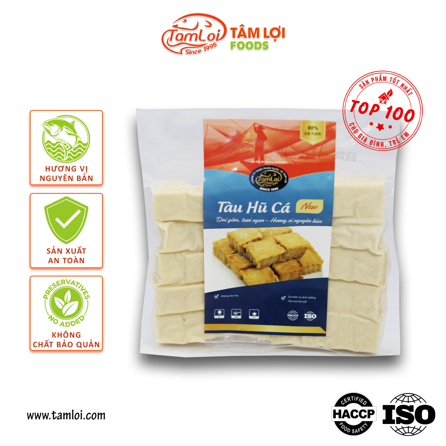 Viên thả lẩu - tàu hủ cá tâm lợi, loại cao cấp - 200 gram - 500 gram